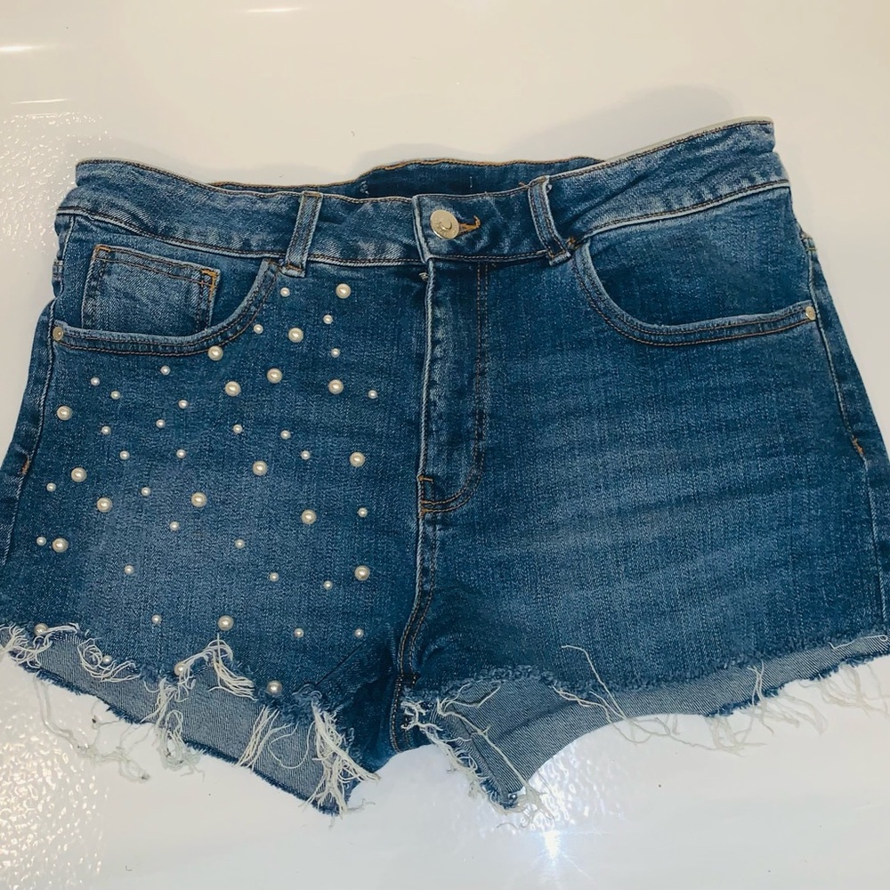 Zara denim cut off shorts